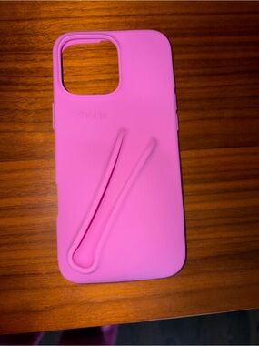 RHODE Hot Pink Silicone Phone Case with Integrated Strap Grip